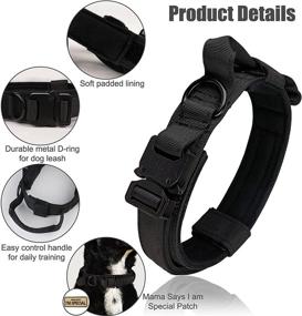 img 2 attached to 🐾 Tactical Dog Collar with Special Patch - KCUCOP Military K9 Collar, Thick with Handle, Adjustable Heavy Duty Metal Buckle for M, L, XL Dogs, Tactipup Dog Collars