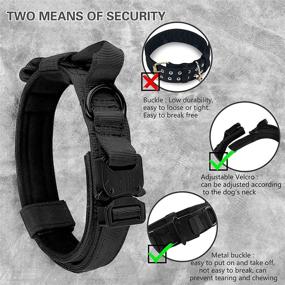 img 1 attached to 🐾 Tactical Dog Collar with Special Patch - KCUCOP Military K9 Collar, Thick with Handle, Adjustable Heavy Duty Metal Buckle for M, L, XL Dogs, Tactipup Dog Collars