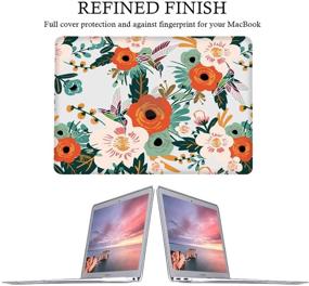 img 1 attached to 🌸 iLeadon MacBook Air 13 Inch Case 2020-2018 Release - Red Flower Design | Protective Hard Shell for Apple Newest MacBook Air 13 Inch with Retina Display & Touch ID