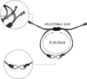 img 3 attached to 🎁 PANTIDE 4 Пары Браслетов на Расстояние с Клятвой Мизинца - Набор Регулируемых Браслетов с Компасом, Сердцем, Бесконечностью, Мастичным Глазом - Идеальный Подарок на День Рождения и Рождество для Пар, Семей и Друзей.