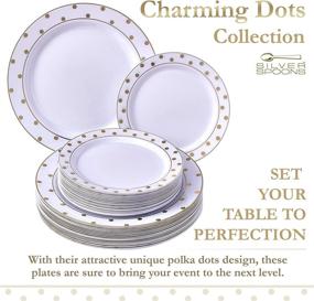 img 3 attached to 🍽️ Dessert Plastic Dots Gold - Disposable Dinnerware