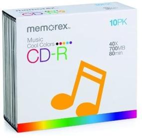 img 3 attached to 📀 Memorex 700MB/80-Minute Music CD-R Media: Cool Colors 10-Pack with Jewel Cases (Discontinued by Manufacturer) - Limited Stock Available