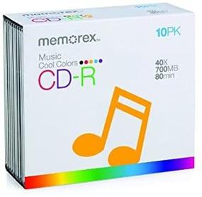 img 1 attached to 📀 Memorex 700MB/80-Minute Music CD-R Media: Cool Colors 10-Pack with Jewel Cases (Discontinued by Manufacturer) - Limited Stock Available