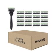 🪒 schick hydro skin comfort sensitive 5 blade razor: 1 handle + 17 refills - perfect for men's sensitive skin logo