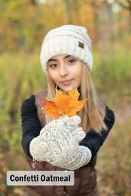 img 2 attached to 🧣 Funky Junque Oversized Slouchy Beanie Bundle with Matching Touchscreen Glove, Exclusive Design