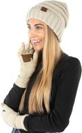 🧣 funky junque oversized slouchy beanie bundle with matching touchscreen glove, exclusive design logo