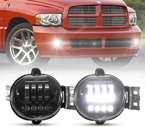 img 4 attached to 🚗 Dodge Ram LED Fog Lights with Daytime Running Lights Set - Clear Lens Bumper Lamps Replacement for 2003-2008 Dodge Ram 1500 2500 3500