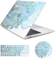 💻 arike macbook air 13 inch case - marble design slim plastic hard case with keyboard cover & mouse pad - compatible for macbook air 13" old version 2010-2017 (a1466 & a1369) logo