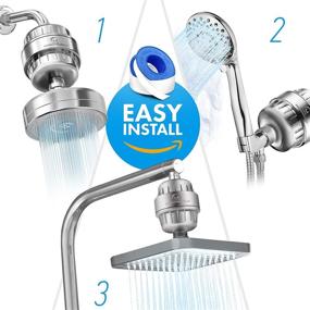 img 1 attached to AquaHomeGroup 15 Stage Shower Filter with Vitamin C for Hard Water - Effective High Output Filter to Remove Chlorine and Fluoride - Includes 2 Cartridges - Consistent Water Flow Showerhead Filter