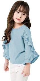 img 1 attached to Girls' Tops, Tees & Blouses: Colorful Childhood Little Princess Blouses