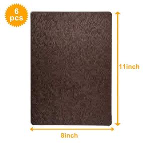 img 3 attached to 🛋️ KONUNUS 6 Pieces 11 x 8 Inch Brown PU Leather Repair Patch with Self-Adhesive Backing - Ideal for Sofas, Furniture, Car Seats, Handbags, Jackets, and Couches