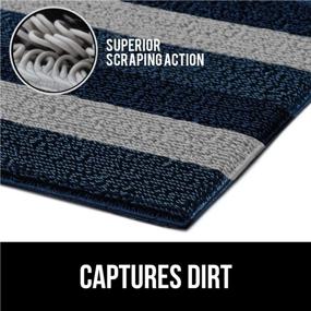 img 3 attached to 🦍 Gorilla Grip Heavy Duty Thick Loop Bristled Doormat, Crush-Proof Texture, Dirt Catching from Shoes, Strong Backing, Easy-to-Clean Indoor and Outdoor Entrance Mats, Striped, 24x16, Light Gray Blue Navy