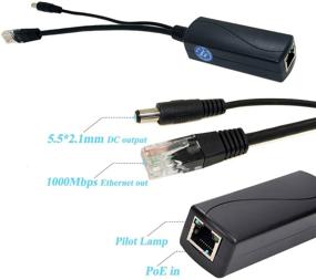 img 3 attached to 💡 Gigabit PoE Splitter with 12V 2A Output | IEEE 802.3af/at Compliant | Power Over Ethernet Splitter Adapter for CCTV Surveillance Cameras | 10,100,1000Mbps | 5.5x2.1mm DC Plug Cable (PS5712TG)