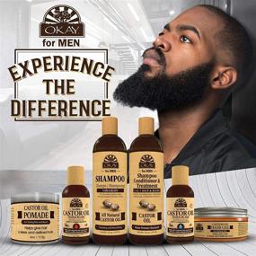 img 1 attached to 💇 OKAY Men's Castor Oil Hair and Beard Growth Oil | All Hair Types & Textures | Stimulates Hair Growth | Silicone & Paraben-Free | 4 oz, Brown