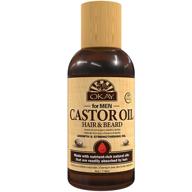 💇 okay men's castor oil hair and beard growth oil | all hair types & textures | stimulates hair growth | silicone & paraben-free | 4 oz, brown logo