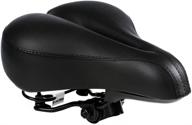 🚲 zacro gel bike saddle bs053: dual spring suspension leather bicycle seat + mounting wrench (black) logo