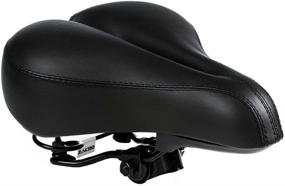 img 4 attached to 🚲 Zacro Gel Bike Saddle BS053: Dual Spring Suspension Leather Bicycle Seat + Mounting Wrench (Black)