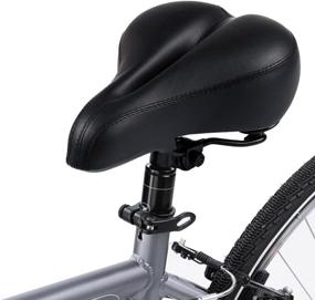 img 1 attached to 🚲 Zacro Gel Bike Saddle BS053: Dual Spring Suspension Leather Bicycle Seat + Mounting Wrench (Black)