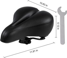 img 3 attached to 🚲 Zacro Gel Bike Saddle BS053: Dual Spring Suspension Leather Bicycle Seat + Mounting Wrench (Black)