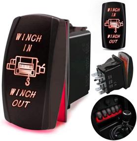 img 4 attached to FABOOD F 7 Pin Winch In/Out Momentary Rocker Switch Laser ON-Off-ON Two LED Backlit Red Light 20A 12V For Auto Automotive Motorcycle Truck Boat Marine Off-Road ATV Replace Kit (With Jumper Wire)