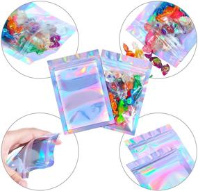 img 2 attached to 🌈 Holographic Food Storage Bags - 100 Pieces, 2 x 3 Inches, Dazzling Packaging for Food Preservation