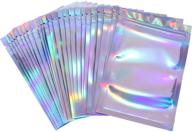 🌈 holographic food storage bags - 100 pieces, 2 x 3 inches, dazzling packaging for food preservation логотип