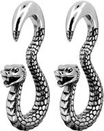 🐍 jewseen snake earring piercings: stylish 2pcs spiral swirl flesh tunnels for ear gauge stretcher logo