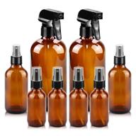 🌿 16oz2+4oz2+2oz4 amber glass spray bottles - refillable containers with adjustable nozzle for cleaning, gardening, aromatherapy, pets, plant, hair maintenance logo