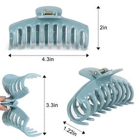 img 2 attached to 🎀 12 Pack Large Hair Claw Clips for Women and Girls - Acrylic Banana Hair Barrettes for Thick Hair - Non-Slip 4.3 Inch Strong Hold Hair Jaw Clamps - Styling Accessories