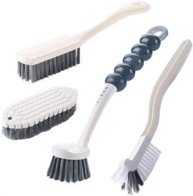img 4 attached to 🧼 Complete 4-Pack Deep Cleaning Brush Set: Versatile Brushes for Kitchen, Bathroom, and Floor Cleaning