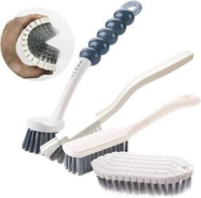 img 3 attached to 🧼 Complete 4-Pack Deep Cleaning Brush Set: Versatile Brushes for Kitchen, Bathroom, and Floor Cleaning