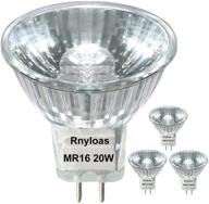 high brightness mr16 halogen bulb - 3 pack, 12v 20w, 300lm, dimmable with gu5.3 base, long lasting, 2800k warm white, clear glass cover - ideal for landscape and track lighting logo
