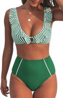 cupshe womens striped ruffles waisted women's clothing: trendy swimsuits & cover ups logo