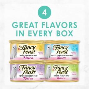 img 3 attached to 🐱 Purina Fancy Feast Grain Free Pate Wet Kitten Food Variety Pack - Classic Collection of 4 Flavors, 3 oz Boxes (24)