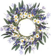 🌼 20" violet daisy wreath - beautiful artificial flower wreath for spring/summer décor and festival celebration логотип