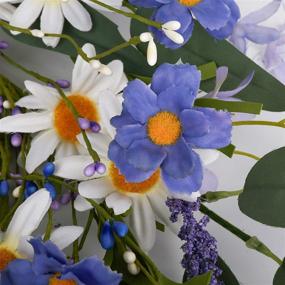 img 2 attached to 🌼 20" Violet Daisy Wreath - Beautiful Artificial Flower Wreath for Spring/Summer Décor and Festival Celebration