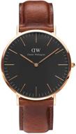 ⌚ daniels wellington classic st mawes watch with italian brown leather band logo