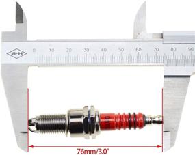 img 3 attached to 🔥 Высокопроизводительная свеча зажигания WOOSTAR D8TC с 3 электродами: замена для 4-тактных на 125, 150, 200 и 250 куб. см. квадроцикла, горного велосипеда, картинга, мопеда и скутера - Упаковка из 2 штук!