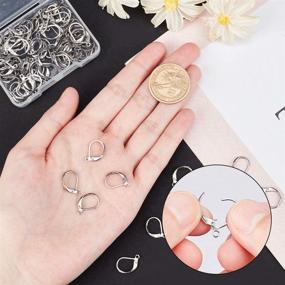 img 2 attached to 💍 NBEADS 100 Pcs Lever Back Earrings: Stainless Steel Hoops for Earring Making