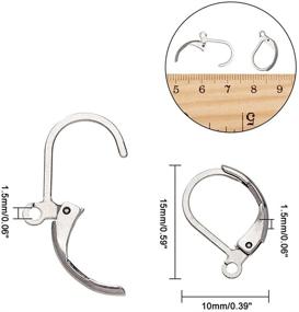 img 3 attached to 💍 NBEADS 100 Pcs Lever Back Earrings: Stainless Steel Hoops for Earring Making