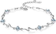 swarovski silver bracelets for women - dolphin, heart, star, butterfly, clover jewelry bracelets: ideal gifts for girlfriend logo