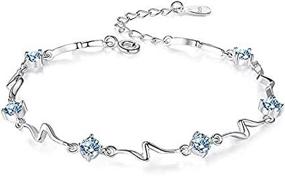 img 4 attached to Swarovski Silver Bracelets for Women - Dolphin, Heart, Star, Butterfly, Clover Jewelry Bracelets: Ideal Gifts for Girlfriend