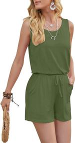 img 2 attached to DouBCQ Womens Sleeveless Jumpsuits Pockets Women's Clothing in Jumpsuits, Rompers & Overalls