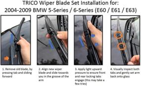 img 1 attached to 🔆 High-Quality Trico Wiper Blades for 2004-2010 BMW 5-Series 6-Series E60 E61 E63 - Get Clear Visibility!