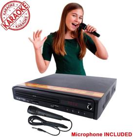 img 3 attached to 🎤 Compact DVD Player with Karaoke Microphone - Region Free DVDs, 1080p Full HD, AV+HDMI Cable, Remote Control, Included