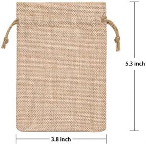 img 3 attached to 🎁 Set of 60 Burlap Drawstring Gift Bags - Jewelry Pouch for Wedding Party, DIY Crafts, Holidays, Christmas - 5.3 x 3.8 inch, Linen