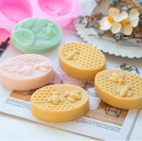 img 3 attached to LaVenty 2-Pack Silicone Honey Bee Soap Molds for Homemade Soaps, Lotion Bars, Jello, Bath Bombs, Beeswax, Resin, Chocolate, and Desserts