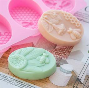 img 1 attached to LaVenty 2-Pack Silicone Honey Bee Soap Molds for Homemade Soaps, Lotion Bars, Jello, Bath Bombs, Beeswax, Resin, Chocolate, and Desserts