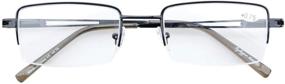 img 3 attached to 👓 Eyekepper Rectangle Metal Half-Rim Spring Hinges Reading Glasses (5-Pack) with Computer Readers +1.25 Power