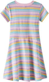 img 2 attached to Noomelfish Girls Summer Knit Short-Sleeve Flare Dresses: Age 2-12, Fun and Fashionable Picks!